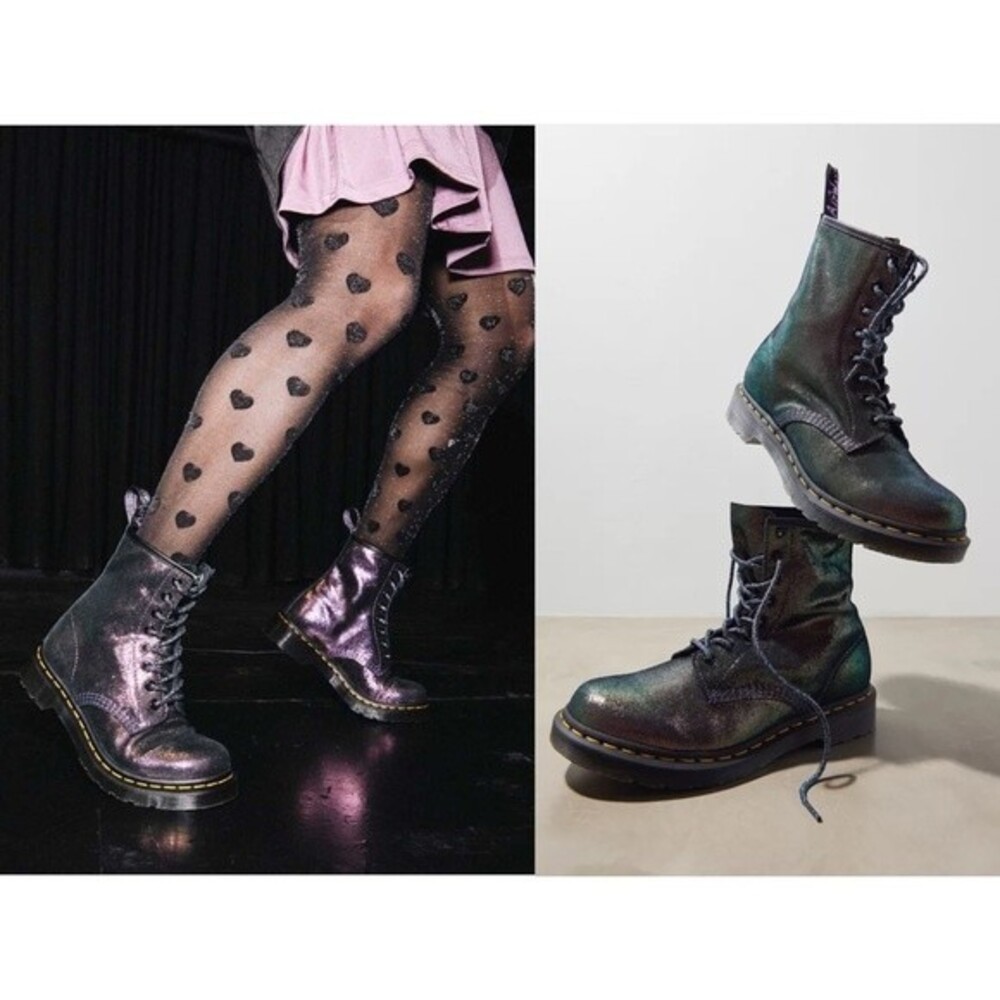 Dr. Martens 1460 Disco size 6 EU 37 Purple Iridescent Suede Combat Party Boots